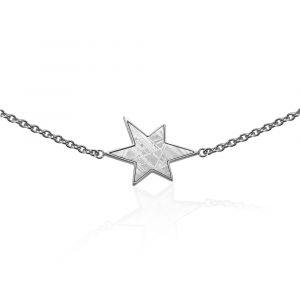 Meteorite star and silver bracelet