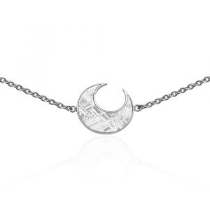 Meteorite bracelet moon and silver
