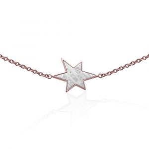 Meteorite bracelet star and red gold