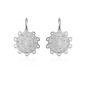 Meteorite crop circle typhoon earrings in silver