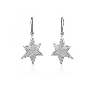 Meteorite star and silver earrings