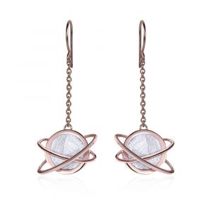 Meteorite Helio dangle earrings in red gold