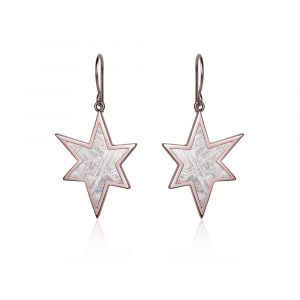 Meteorite star and red gold earrings