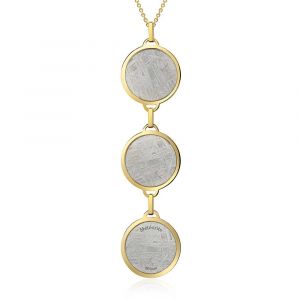 Meteorite Aeon triple pendant in yellow gold 