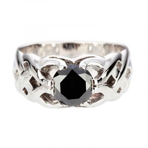 Black diamond Gipsy ring 1.75ct