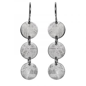 Meteorite and silver earrings