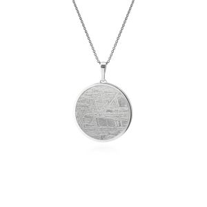 Small Meteorite crop circle waves pendant in silver