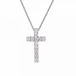 Small cross pendant and diamonds