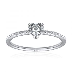 Diamant Solitär Ring Herz